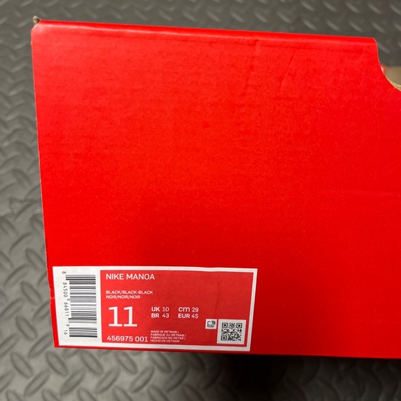 Nike Manoa Water Resistant Leather Boots Triple Black 456975-001 Mens - Picture 7 of 7